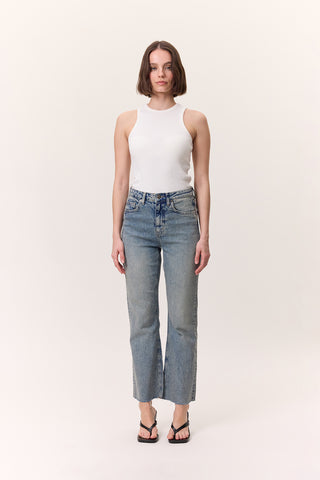 High-Rise Flared Jeans Blue
