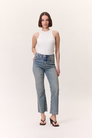 High-Rise Flared Jeans Blue