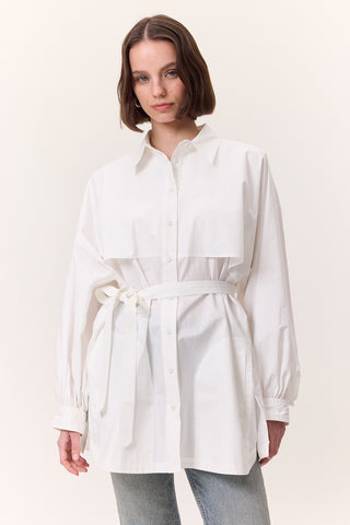 Trench-Style Shirt Ecru