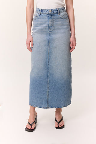 Long Denim Skirt Blue