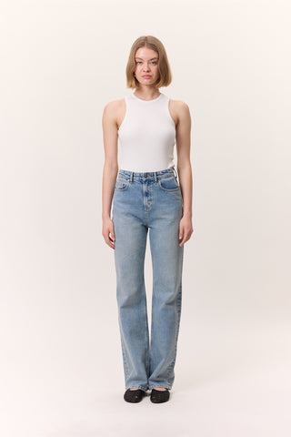 Long-Leg Straight Jeans Blue