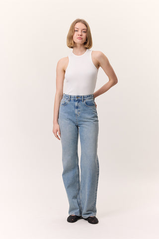 Long-Leg Straight Jeans Blue