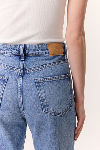 High-Waist Mom-Fit Jeans Blue