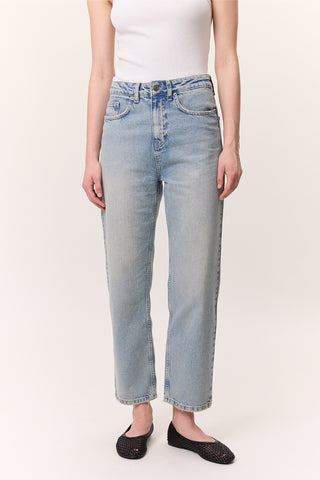 High-Waist Mom-Fit Jeans Light Blue