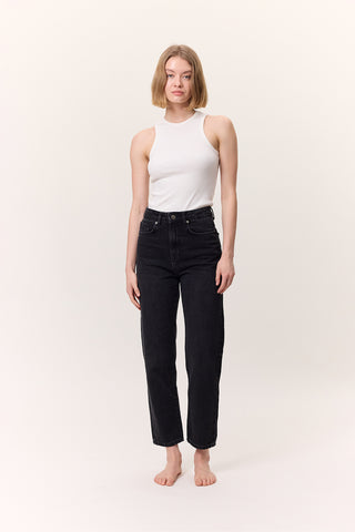 High-Waist Mom-Fit Jeans Black
