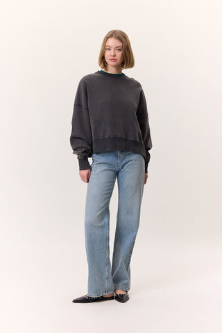 Yıkanmış Sweatshirt Antrasit