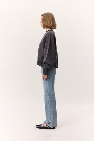 Yıkanmış Sweatshirt Antrasit