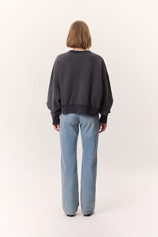 Yıkanmış Sweatshirt Antrasit