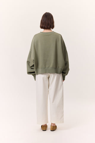 Yıkanmış Sweatshirt Yeşil