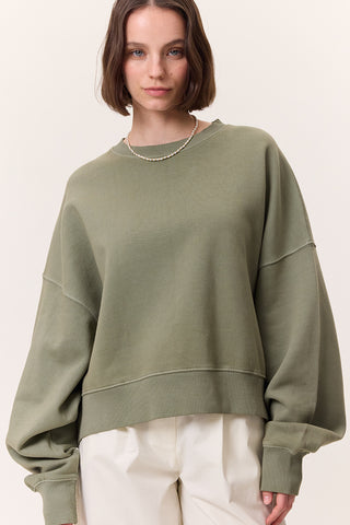 Yıkanmış Sweatshirt Yeşil