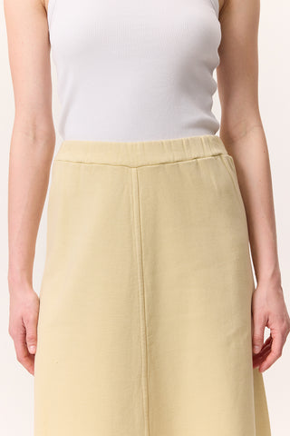 Washed Effect Flared Skirt Yellow