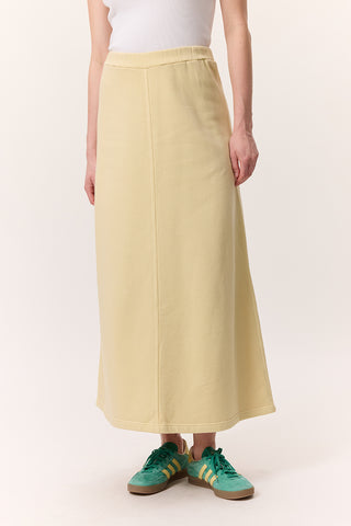 Washed Effect Flared Skirt Yellow