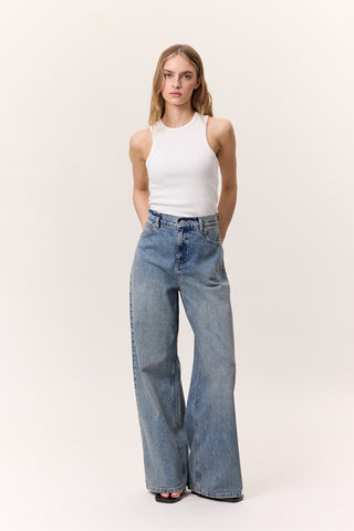 Mid-Rise Loose Fit Jeans Dark Blue