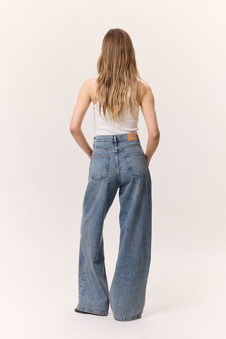 Mid-Rise Loose Fit Jeans Dark Blue