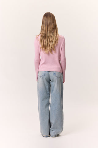 Small Button Knit Cardigan Pink