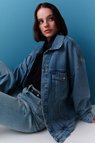 Oversized Denim Jacket Blue