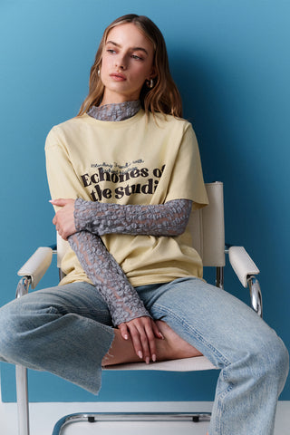 Washed Short-Sleeve T-Shirt Yellow