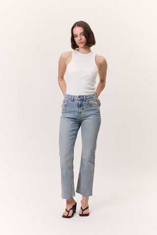 High-Rise Flared Jeans Light Blue