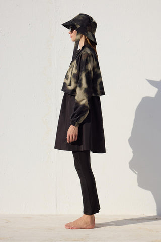 3 Piece Modest Swimsuit Set With Windbreaker Faded Tie Dye