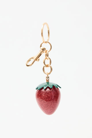 Glitter Strawberry Bag Charm Standard