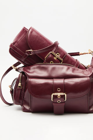 Mica Bag With Buckle Detail Burgundy