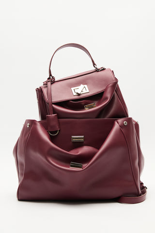 Arte Large Shoulder Bag Burgundy