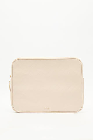 Quilted Laptop Bag Beige