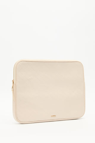 Quilted Laptop Bag Beige