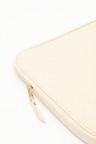 Quilted Laptop Bag Beige