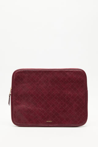 Quilted Laptop Bag Burgundy
