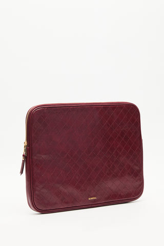 Quilted Laptop Bag Burgundy