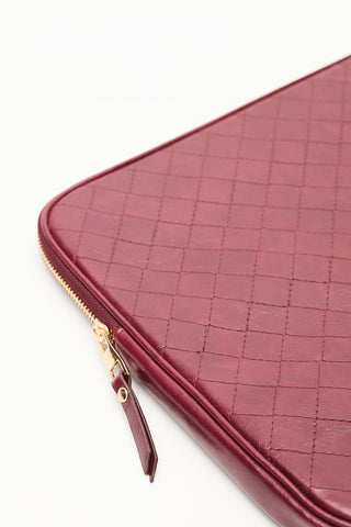 Quilted Laptop Bag Burgundy