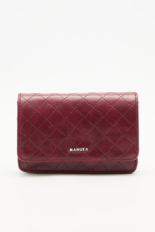 Quilted Wallet Bag Burgundy