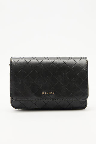Quilted Wallet Bag Black
