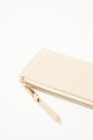 Zip Closure Cardholder Beige