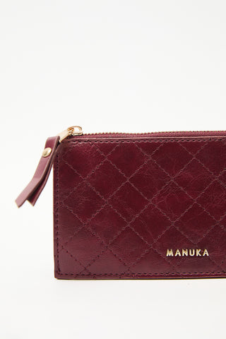 Fermuarlı Kartlık Bordo