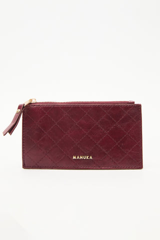 Fermuarlı Kartlık Bordo