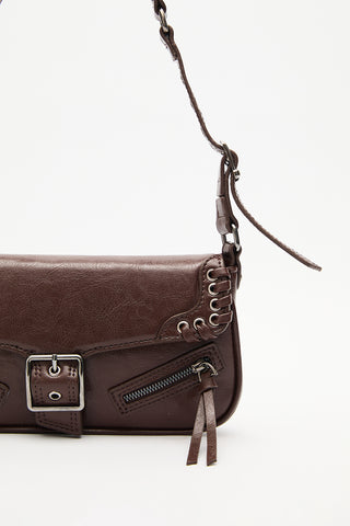 Buckle Detail Shoulder Bag Brown