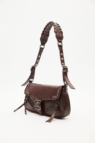 Buckle Detail Shoulder Bag Brown