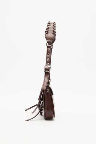 Buckle Detail Shoulder Bag Brown