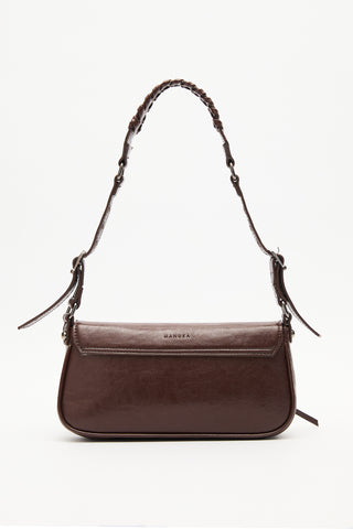 Buckle Detail Shoulder Bag Brown