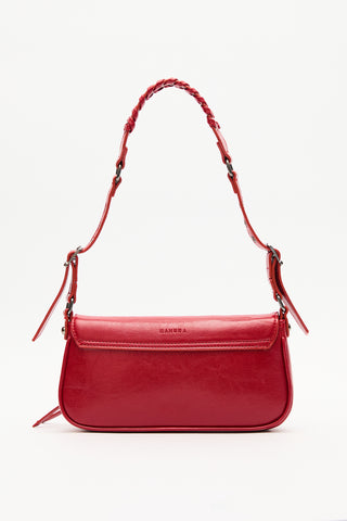 Buckle Detail Shoulder Bag Red