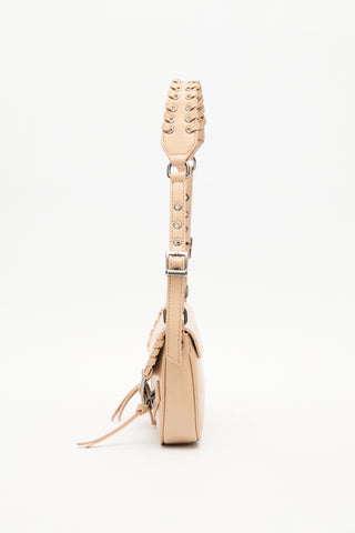 Buckle Detail Shoulder Bag Nude