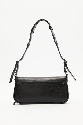 Buckle Detail Shoulder Bag Black