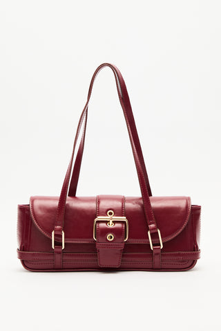 Mica Baguette Bag Burgundy