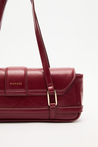 Mica Baguette Bag Burgundy