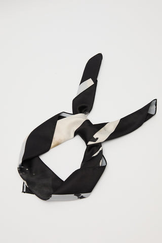 Patterned Satin Scarf Ruby