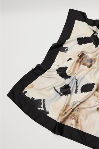 Patterned Satin Scarf Ruby