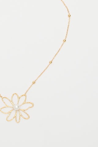 Daisy Pendant Necklace Gold