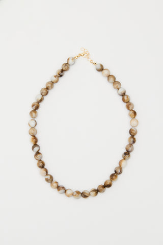 Resin Bead Necklace Brown